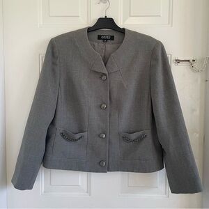KASPER Women’s Collarless Gray Blazer/jacket Size 18